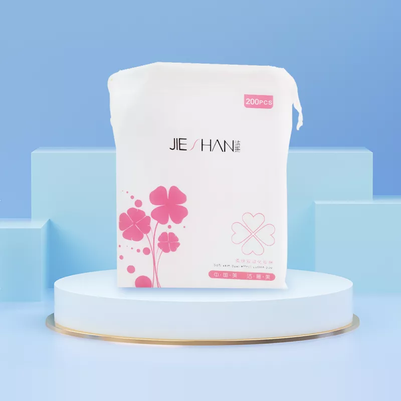 004-JS0120 洁珊柔肤双效化妆棉 200片装抽绳袋